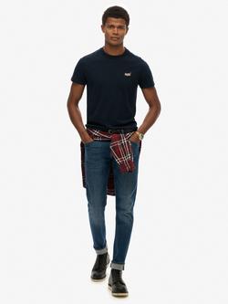 Superdry Essential Contrast Embroidered T-Shirt - view 2, Eclipse Navy