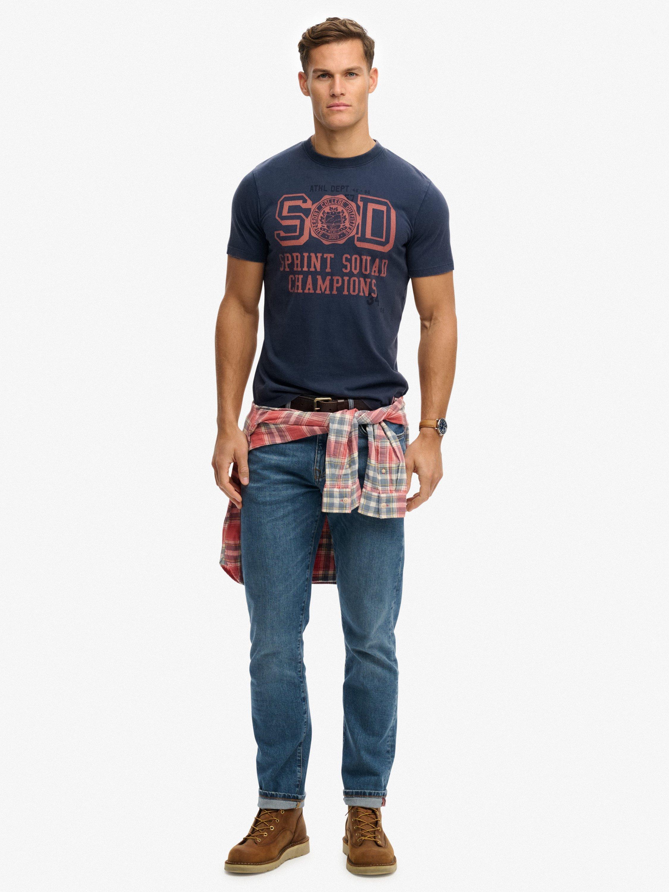 Product image 3 of 6, which shows Superdry Vintage Prep Relaxed T-Shirt, Lauren Navy, S