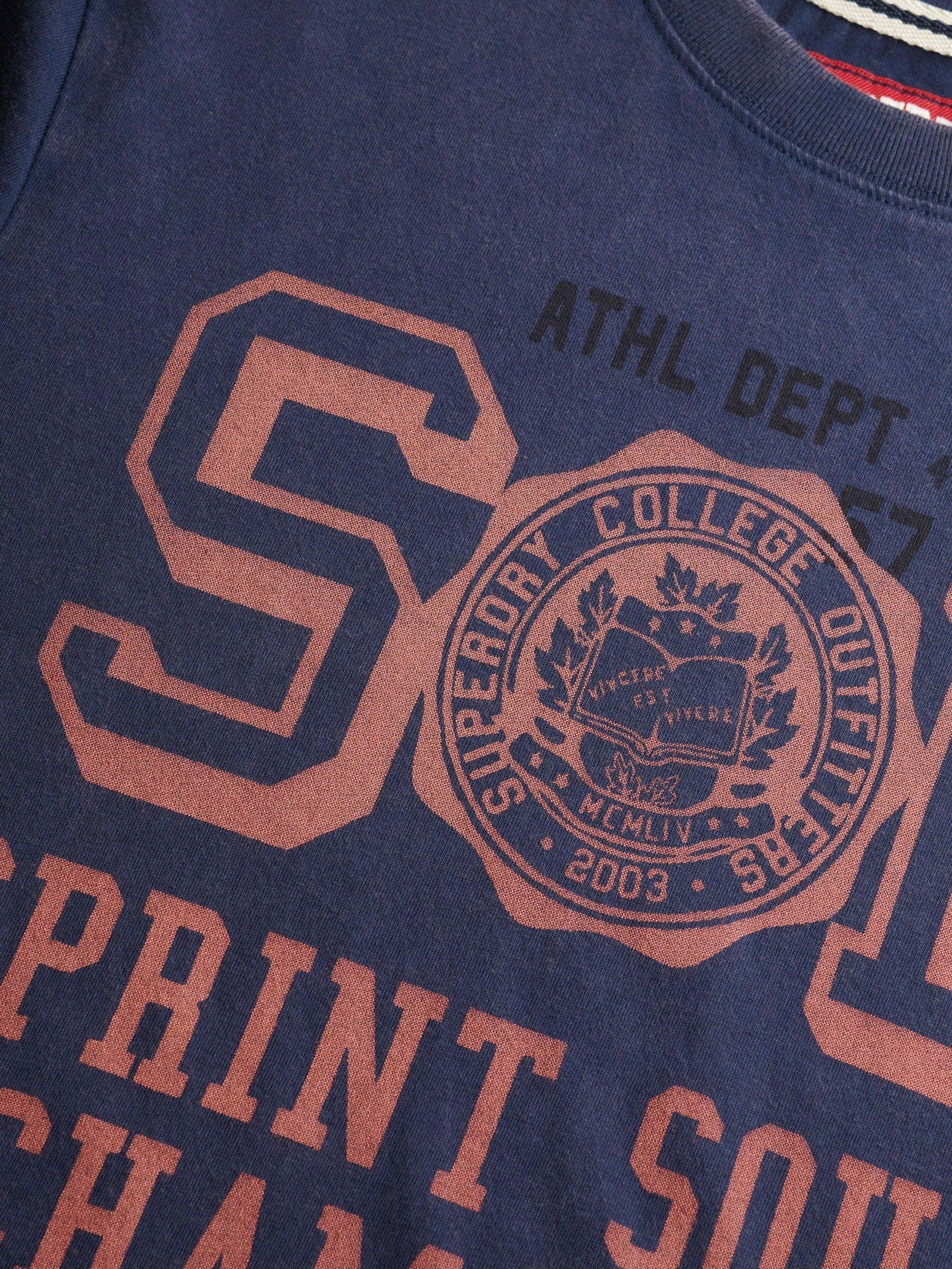 Product image 6 of 6, which shows Superdry Vintage Prep Relaxed T-Shirt, Lauren Navy, S