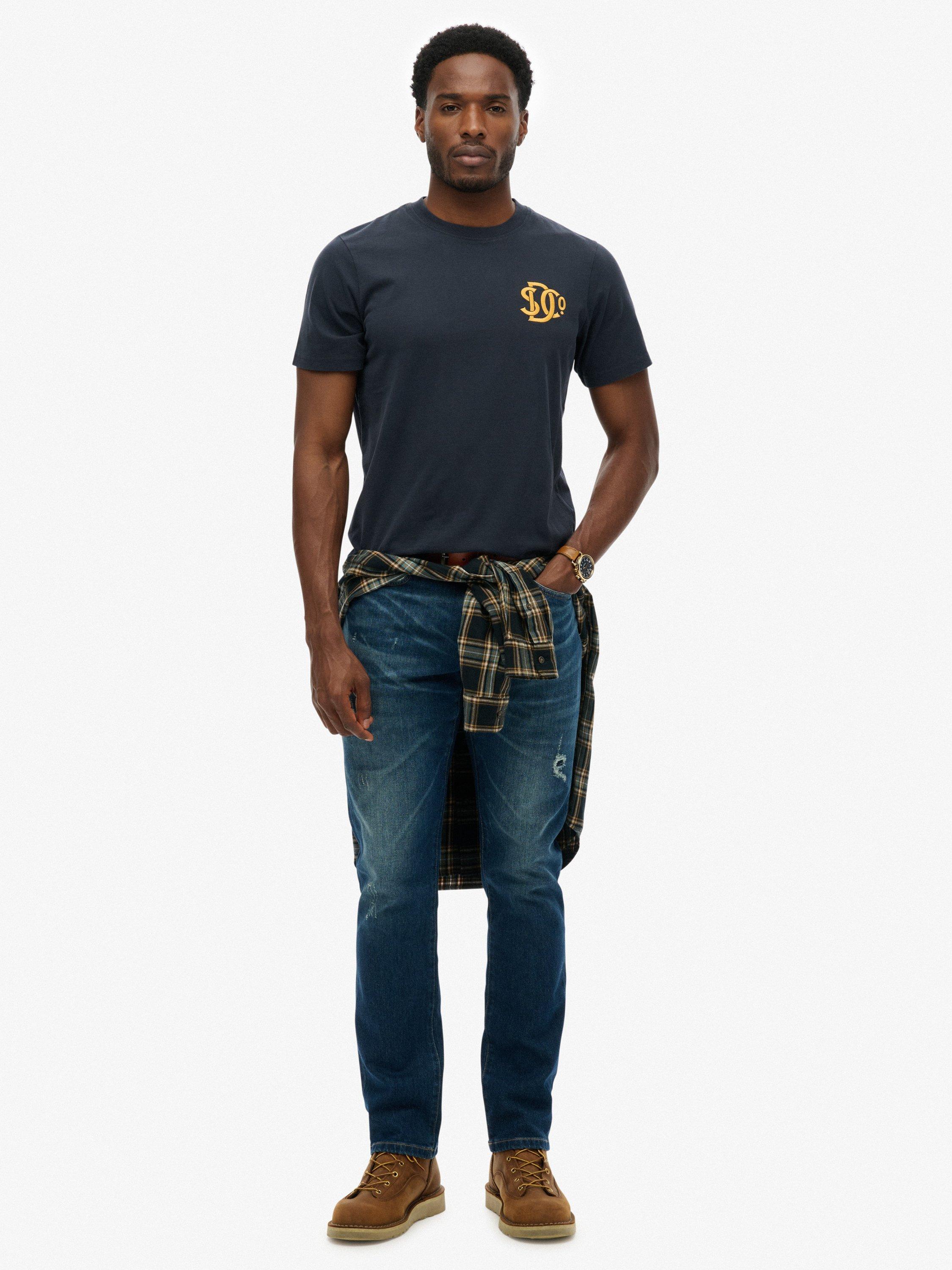 Product image 3 of 4, which shows Superdry Crew Neck Cotton T-Shirt, Eclipse Navy, S