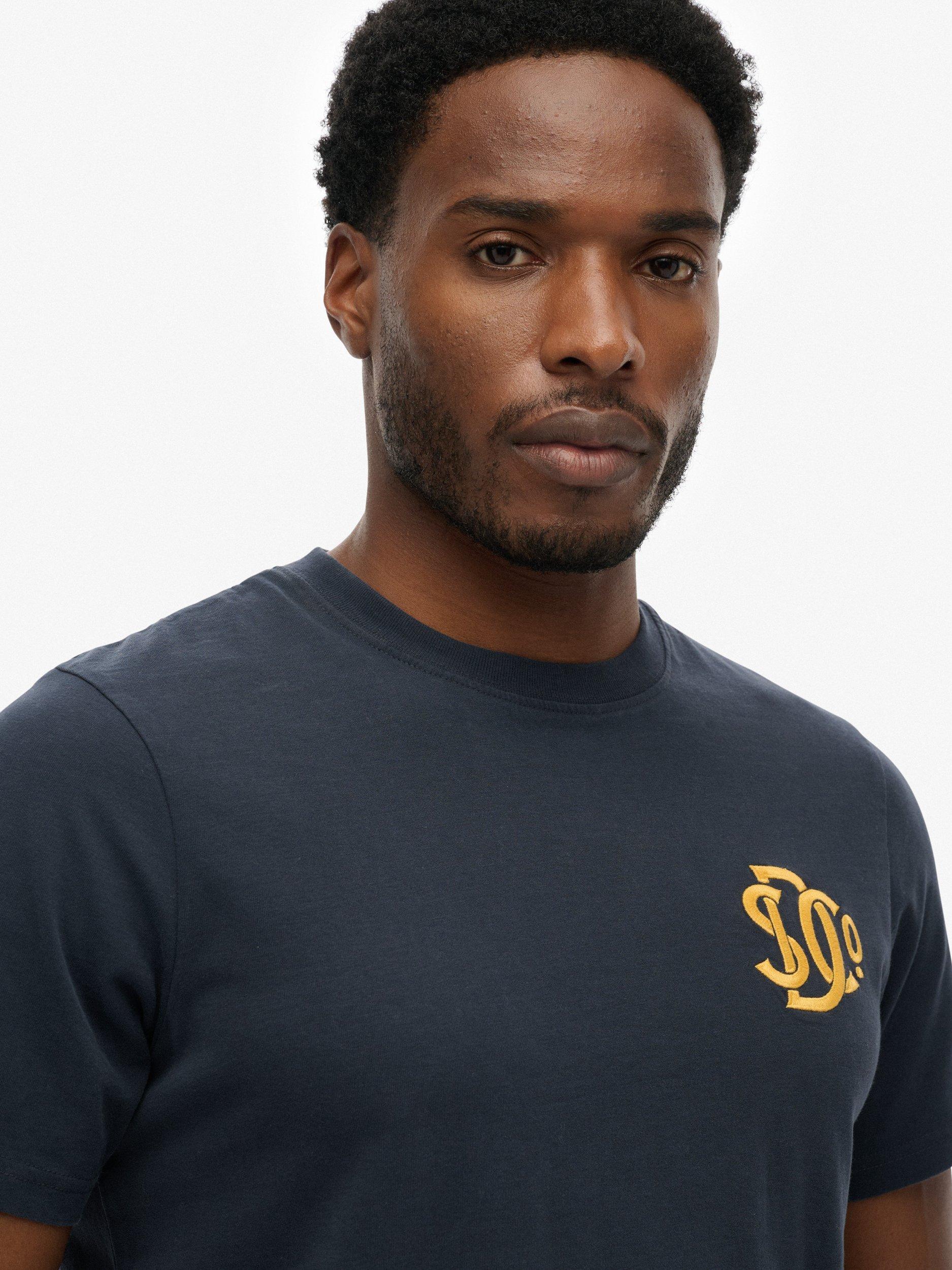 Product image 4 of 4, which shows Superdry Crew Neck Cotton T-Shirt, Eclipse Navy, S