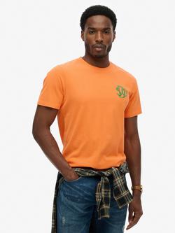 Superdry Crew Neck Cotton T-Shirt, Firecracker Orange