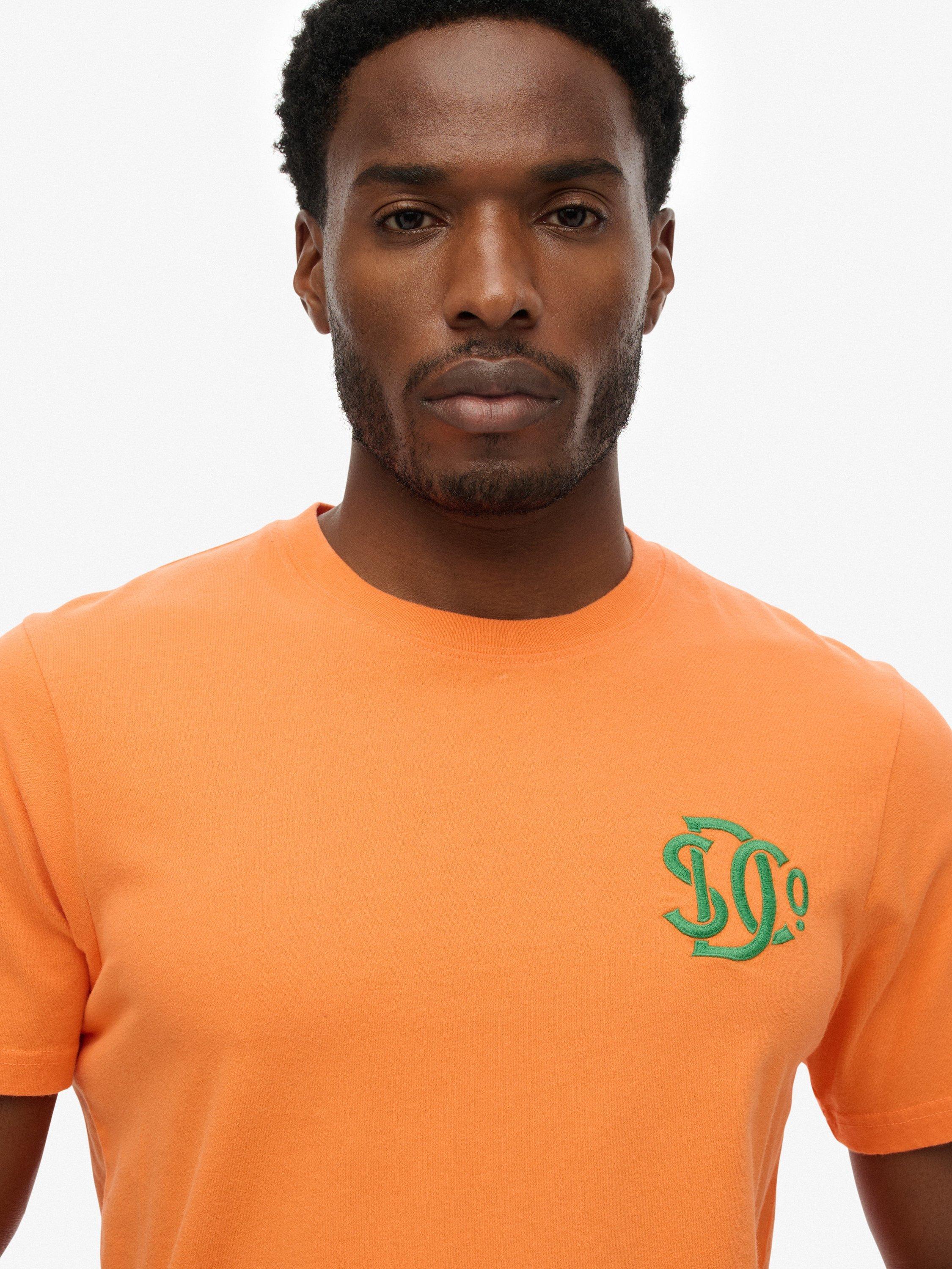 Product image 4 of 4, which shows Superdry Crew Neck Cotton T-Shirt, Firecracker Orange, S
