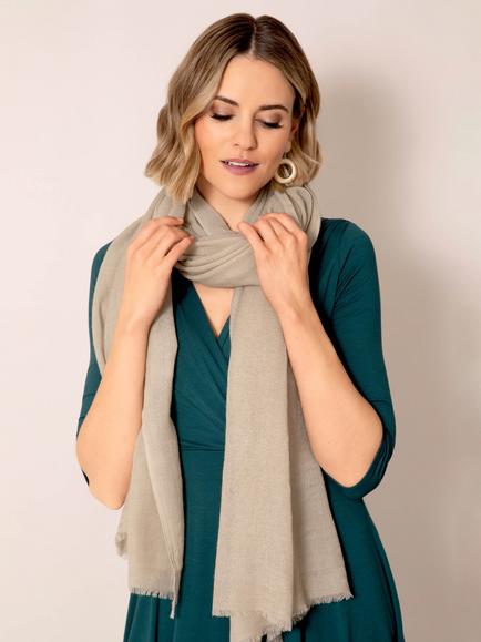 Alie Street Aurielle Silk Wool Scarf, Desert Sand - view 2, Desert Sand