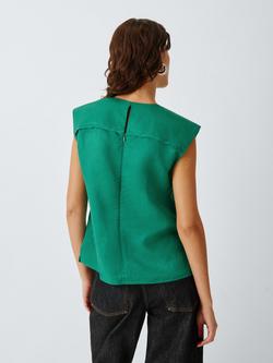 John Lewis Sleeveless Shell Top - view 2, Pine Green