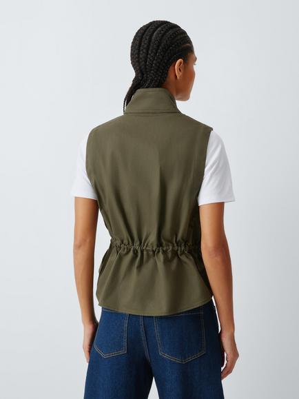 John Lewis Utility Waistcoat, Dark Khaki - view 2, Dk Khaki