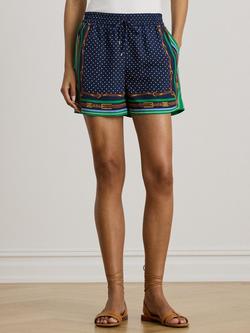 Lauren Ralph Lauren Darrett Belt & Spot Print Shorts, Multi, Multi