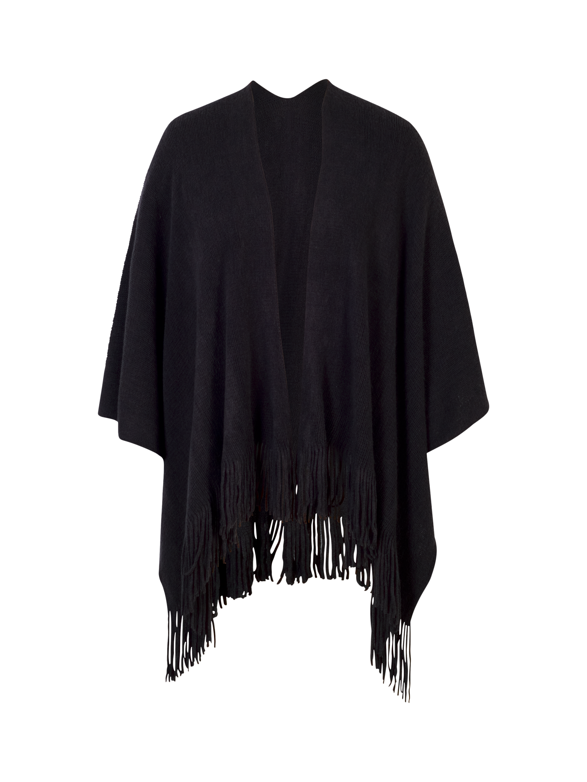Product image 5 of 5, which shows chesca Fringed Knit Wrap, Navy, One Size