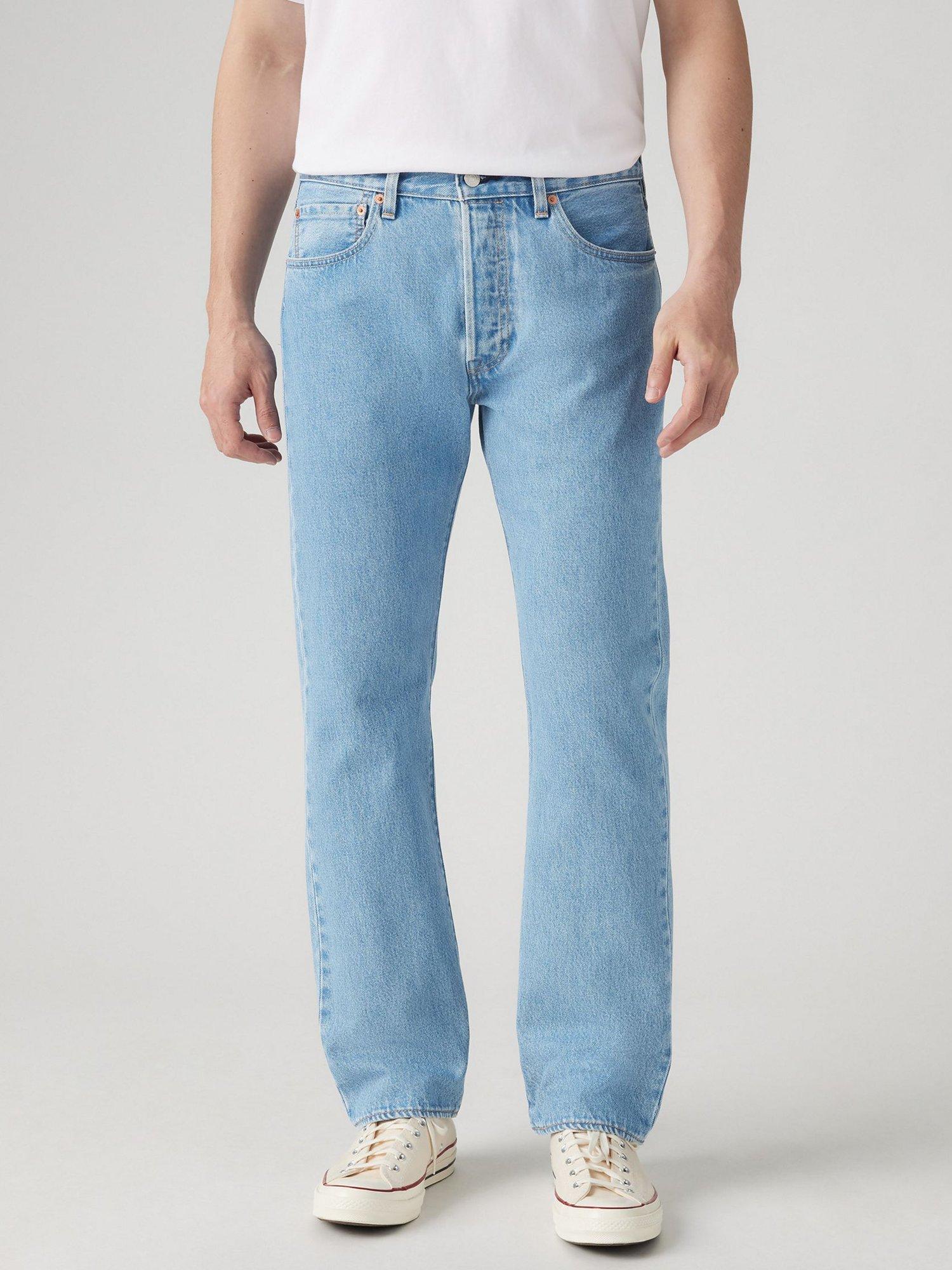 Product image 1 of 4, which shows Levi's 501 Straight Leg Denim Jeans, Building Blue, 30S