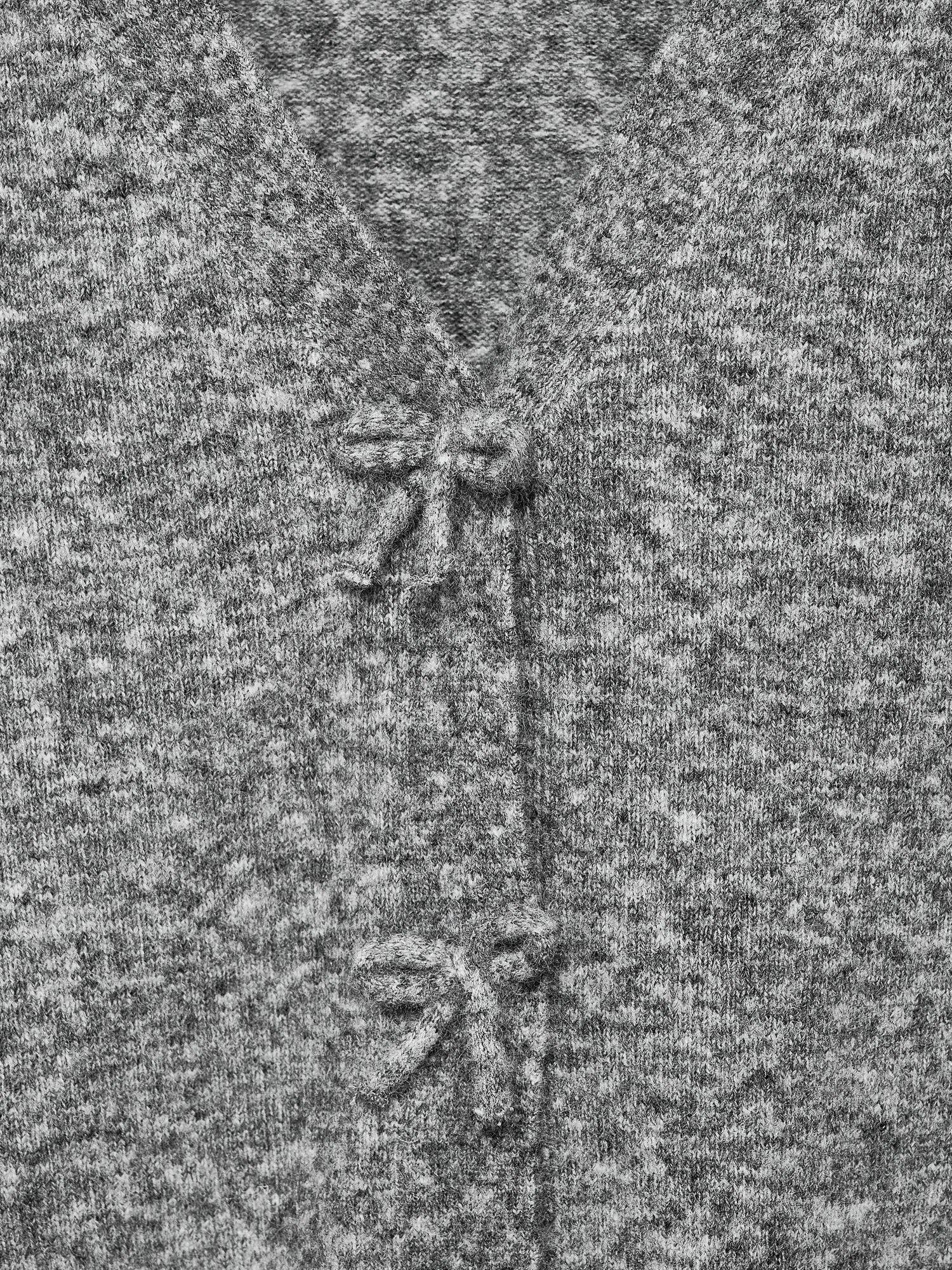 Product image 7 of 7, which shows Mango Lady Fine V-Neck Wool Blend Cardigan, Medium Grey, M