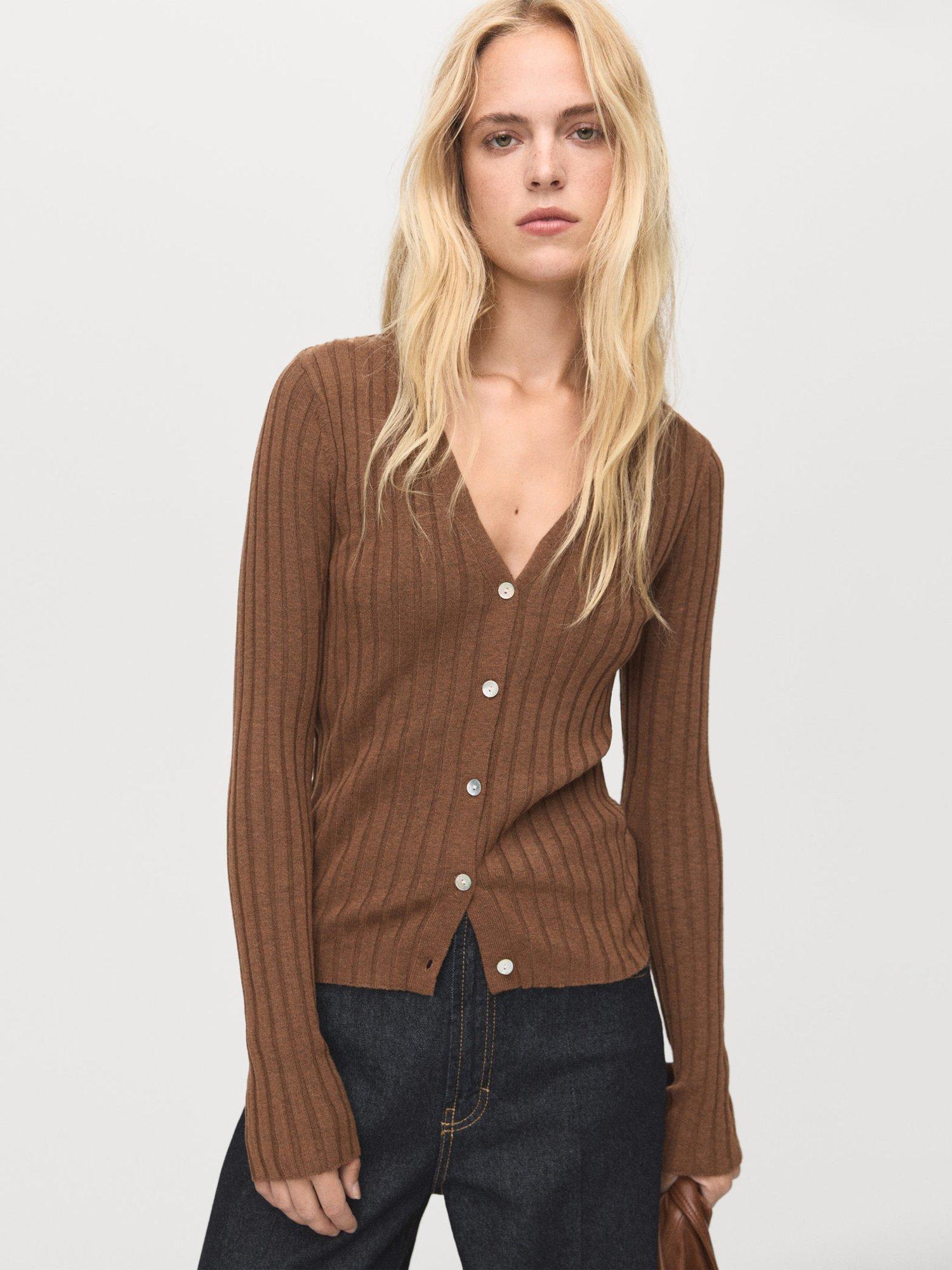 Mango Flurry V-Neck Long Sleeve Cardigan