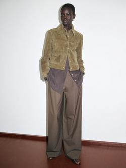 Mango Biscuit Suede Classic Cut Jacket - view 2, Khaki