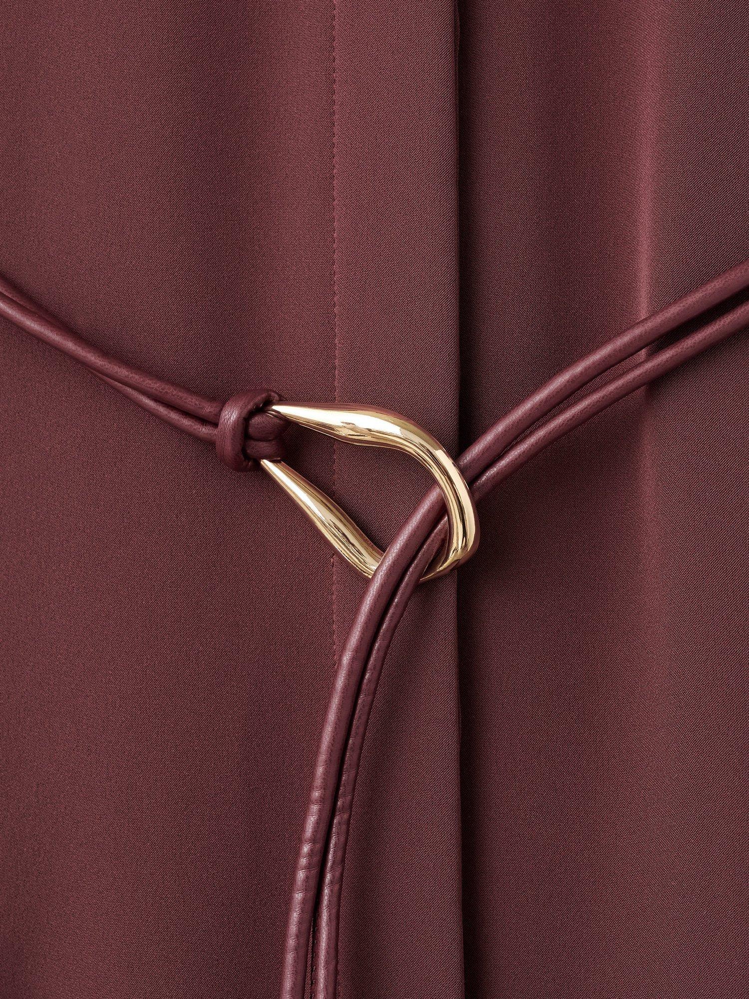 Product image 8 of 8, which shows Mango Cadet Belted Shirt Dress, Dark Red, 10