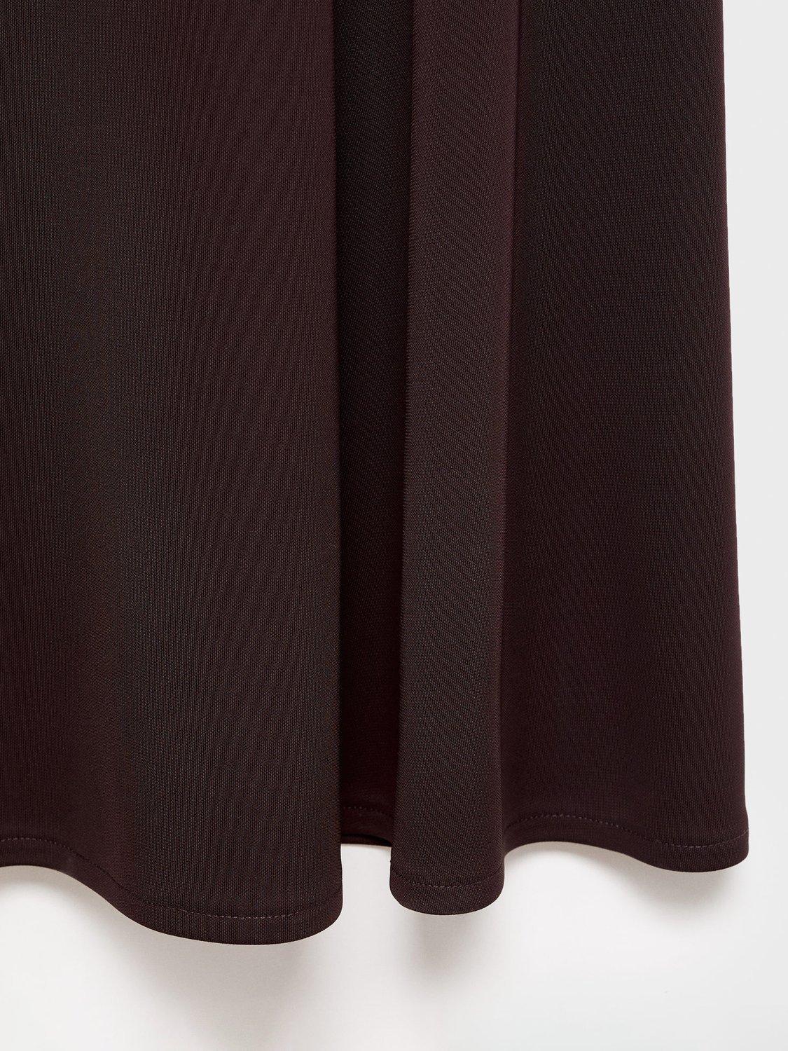 Product image 7 of 7, which shows Mango Celina Asymmetric Midi Dress, Brown, 10