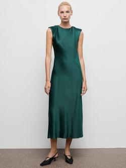 Mango Gante Satin Midi Dress, Green