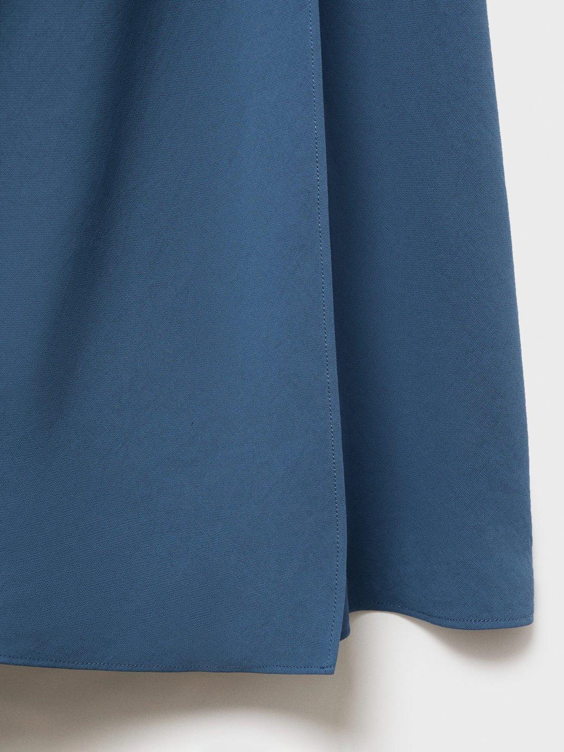 Product image 5 of 7, which shows Mango Gloria Ruched Asymmetrical Midi Dress , Medium Blue, 10