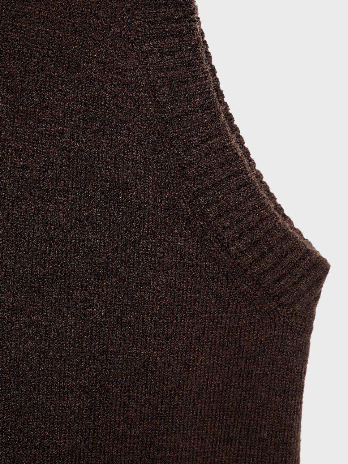 Product image 8 of 8, which shows Mango Nekke Turtleneck Sleeveless Mini Jumper Dress, Dark Brown, 10