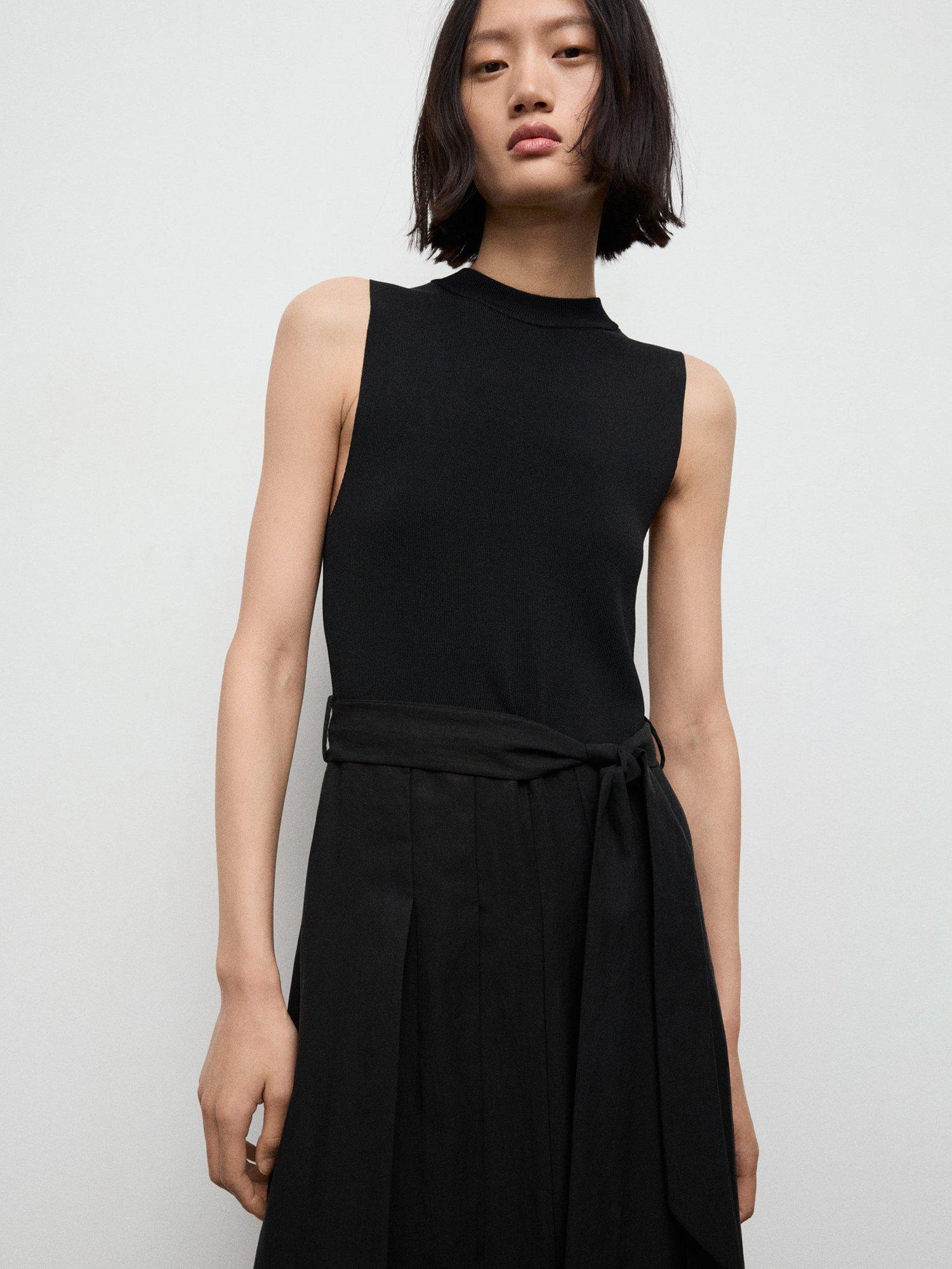 Product image 2 of 8, which shows Mango Niamz Sleeveless Midi Dress, Black, 10