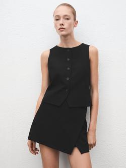 Mango Candela Waistcoat, Black
