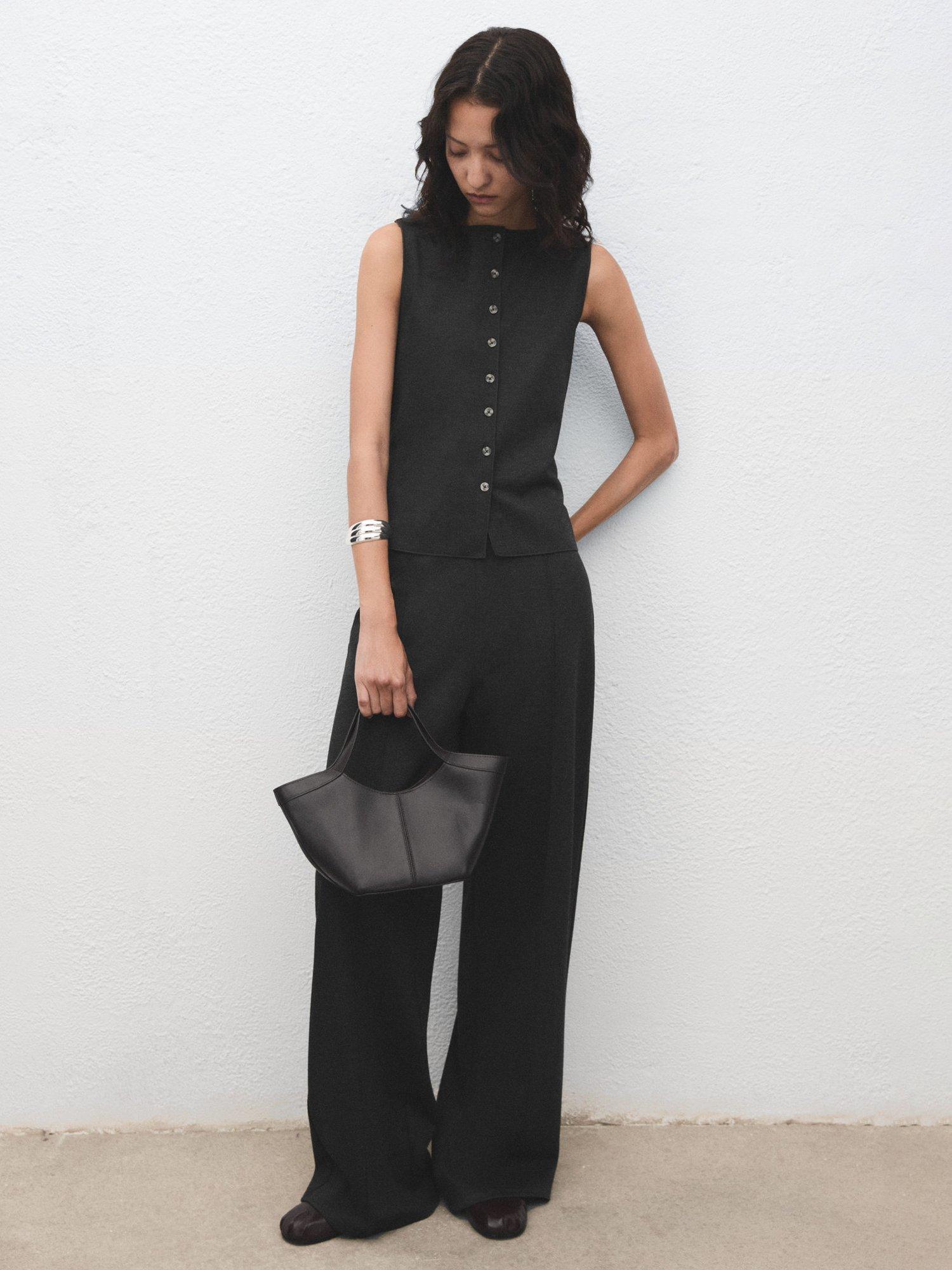 Product image 1 of 7, which shows Mango Nevada Round Neck Buttoned Wasitcoat, Grey, S