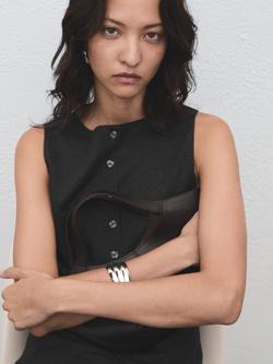 Mango Nevada Round Neck Buttoned Wasitcoat - view 2, Grey