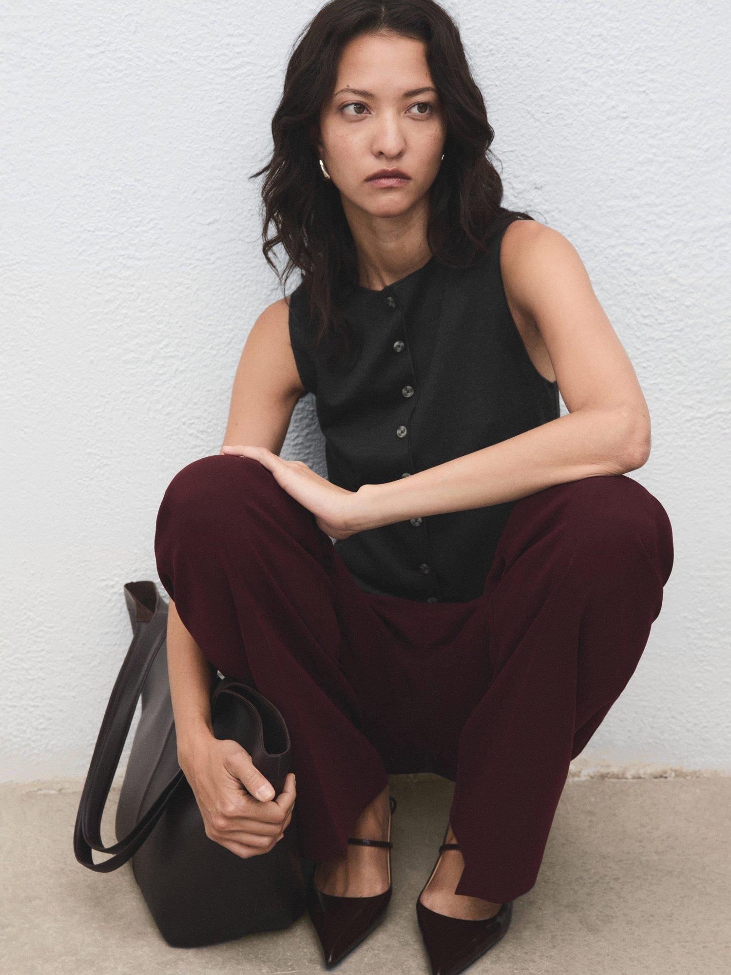 Product image 6 of 7, which shows Mango Nevada Round Neck Buttoned Wasitcoat, Grey, S