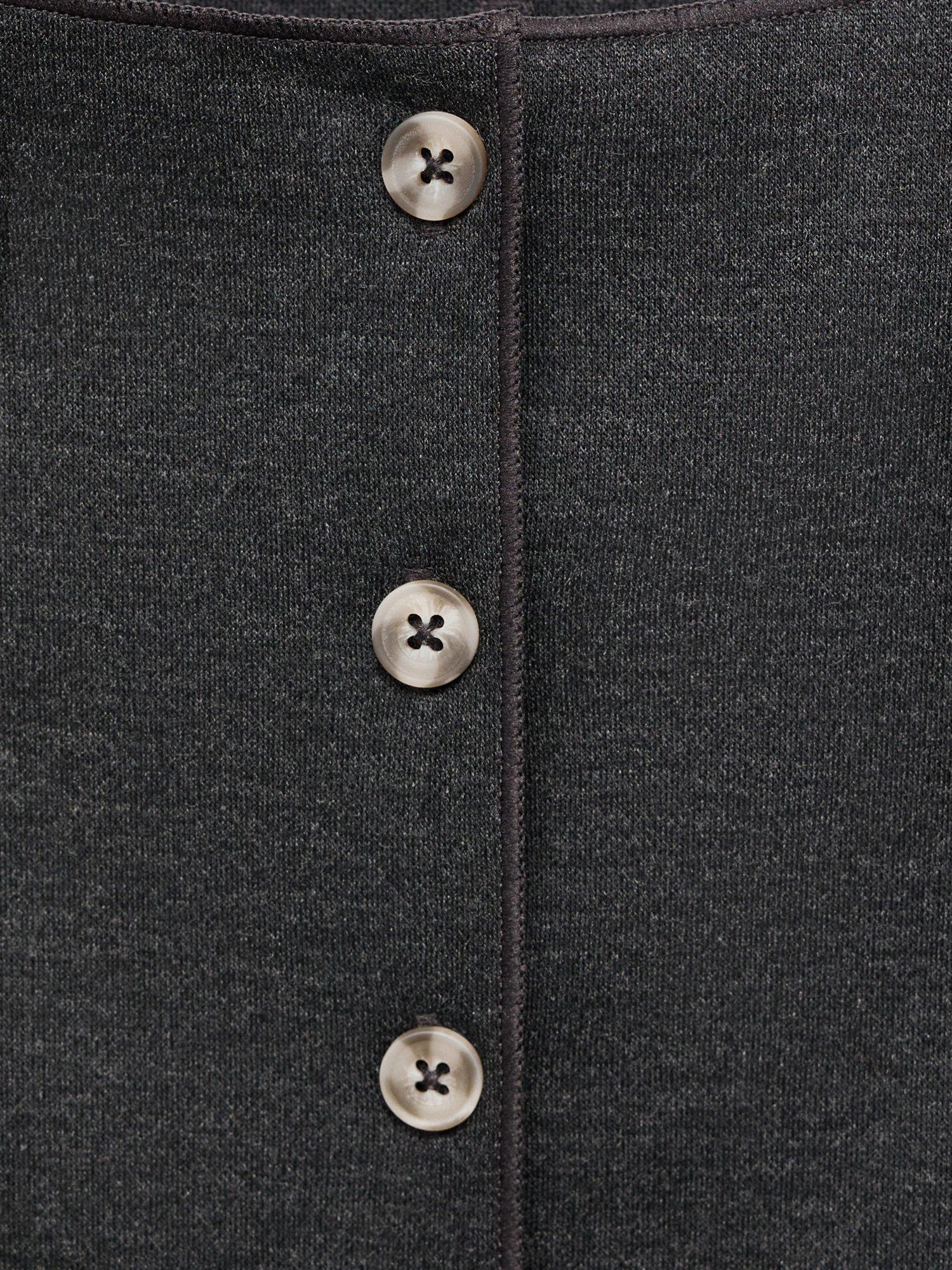 Product image 7 of 7, which shows Mango Nevada Round Neck Buttoned Wasitcoat, Grey, S