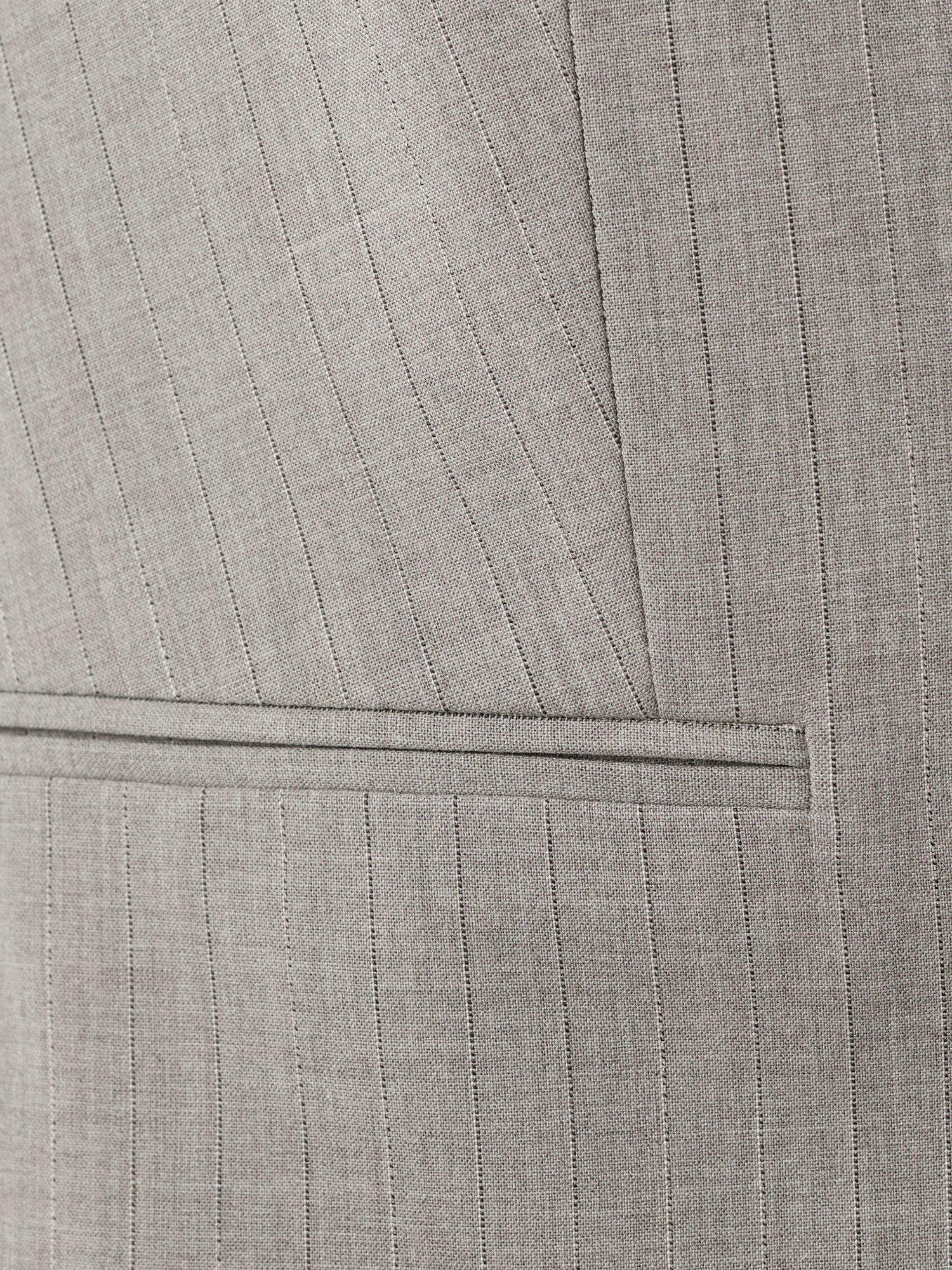 Product image 5 of 8, which shows Mango Puglia Pinstripe Wool Blend Waistcoat, Grey, XXXL