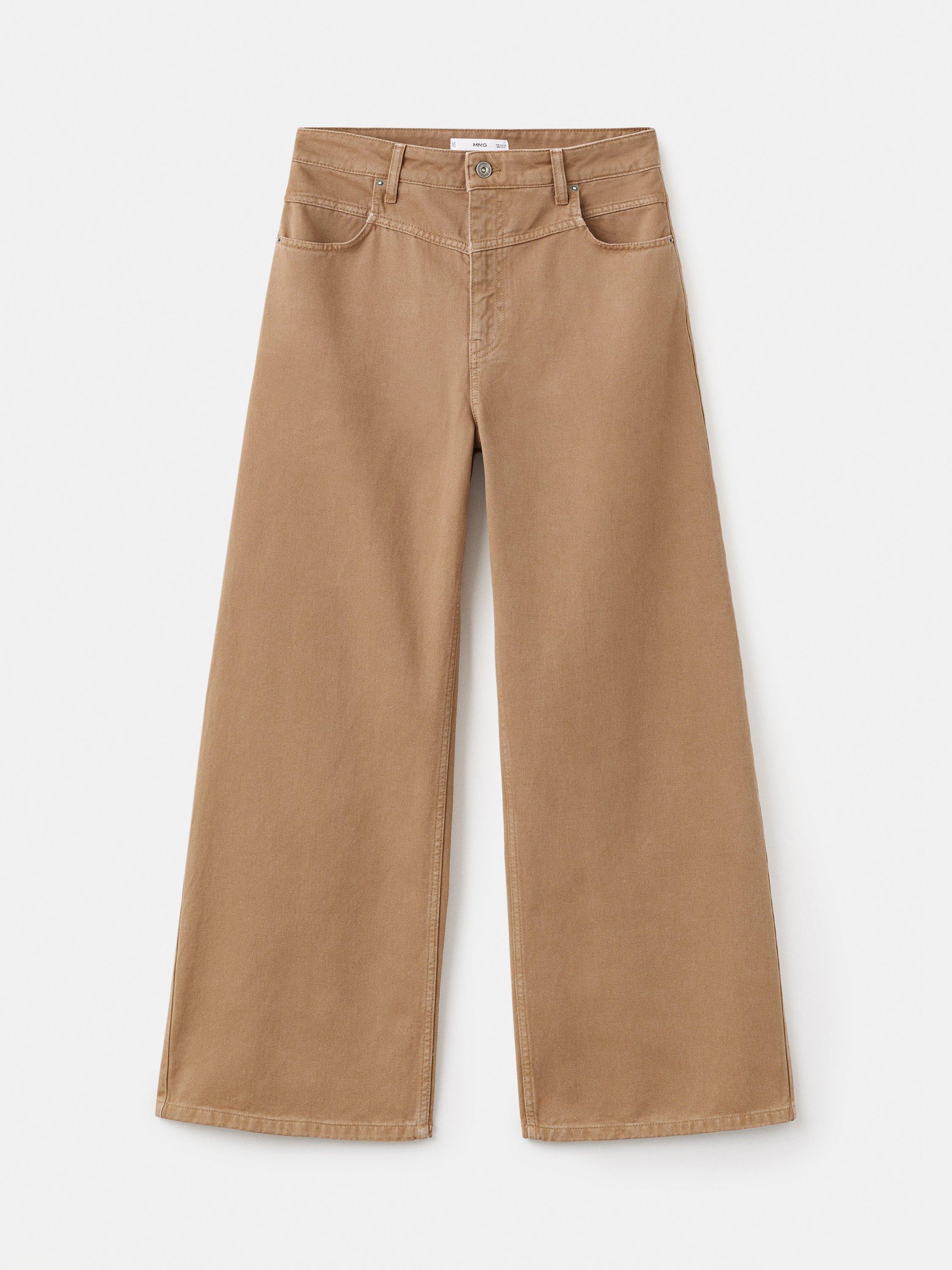 Mango Blair Wide Leg Jeans, Dark Brown