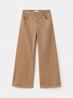 Mango Blair Wide Leg Jeans, Dark Brown, Dark Brown