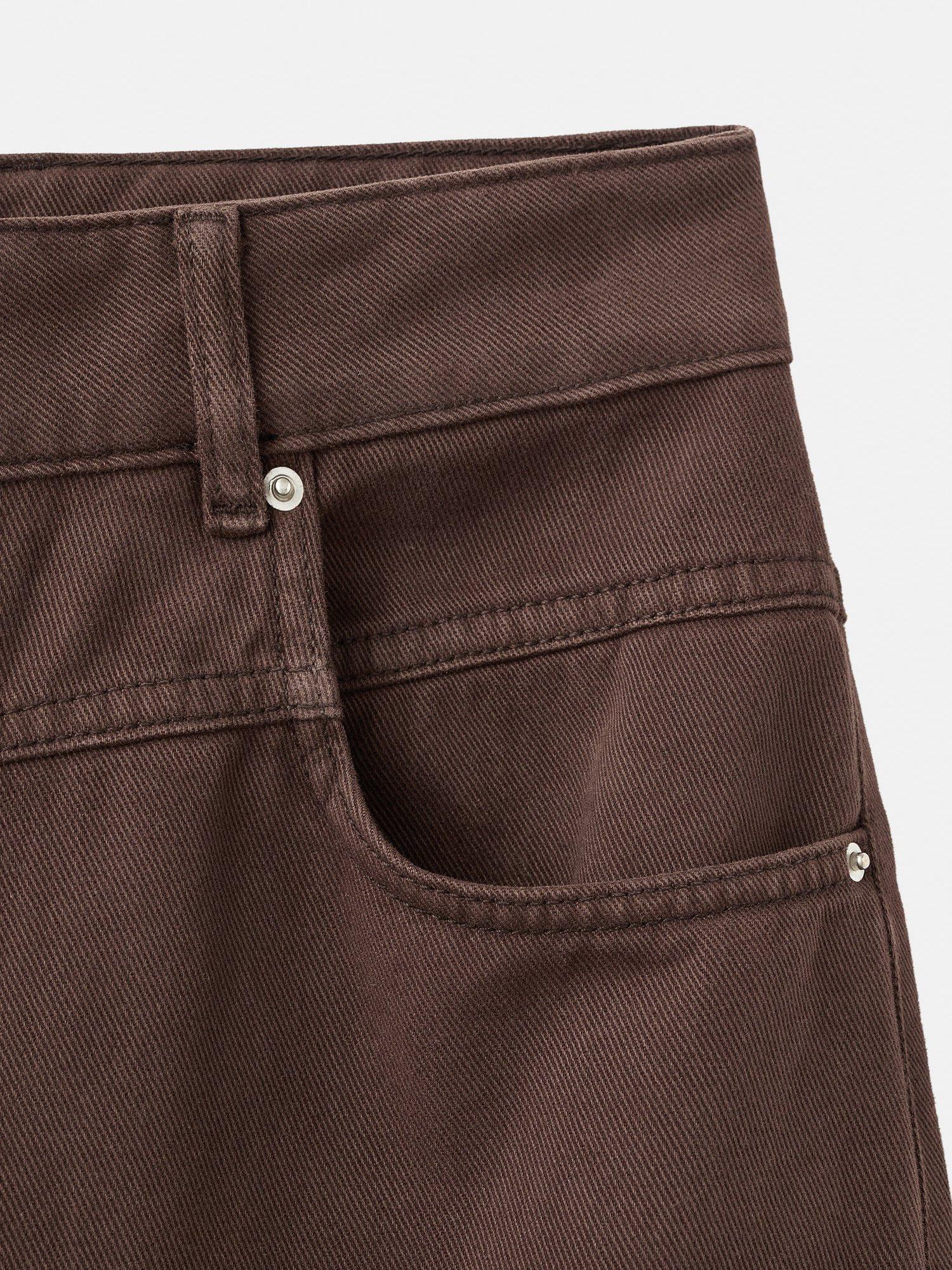 Product image 7 of 7, which shows Mango Blair Wid Leg Cotton Jeans , Dark Brown, 10