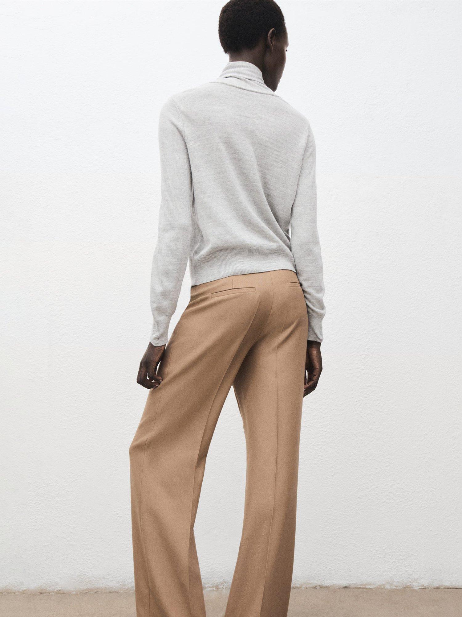 Product image 4 of 8, which shows Mango Amaio Tie-Neck Jersey Sweater , Grey, S