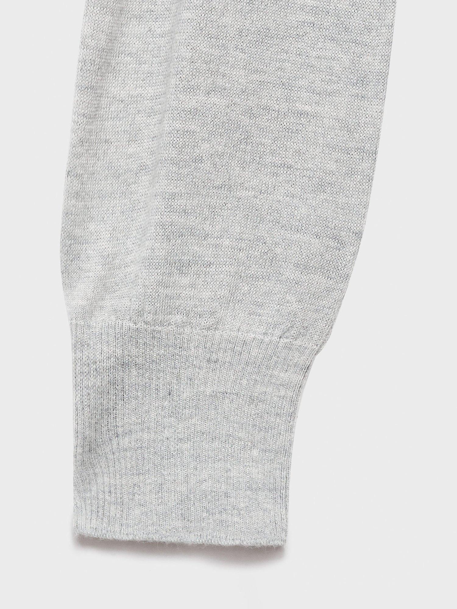 Product image 5 of 8, which shows Mango Amaio Tie-Neck Jersey Sweater , Grey, S