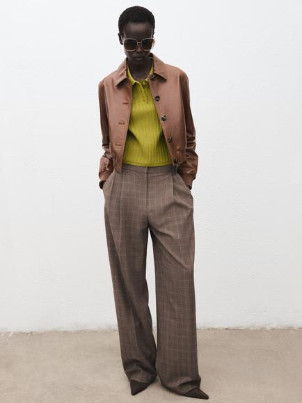 Mango Dijon Polo-Neck Ribbed Sweater - view 2, Green