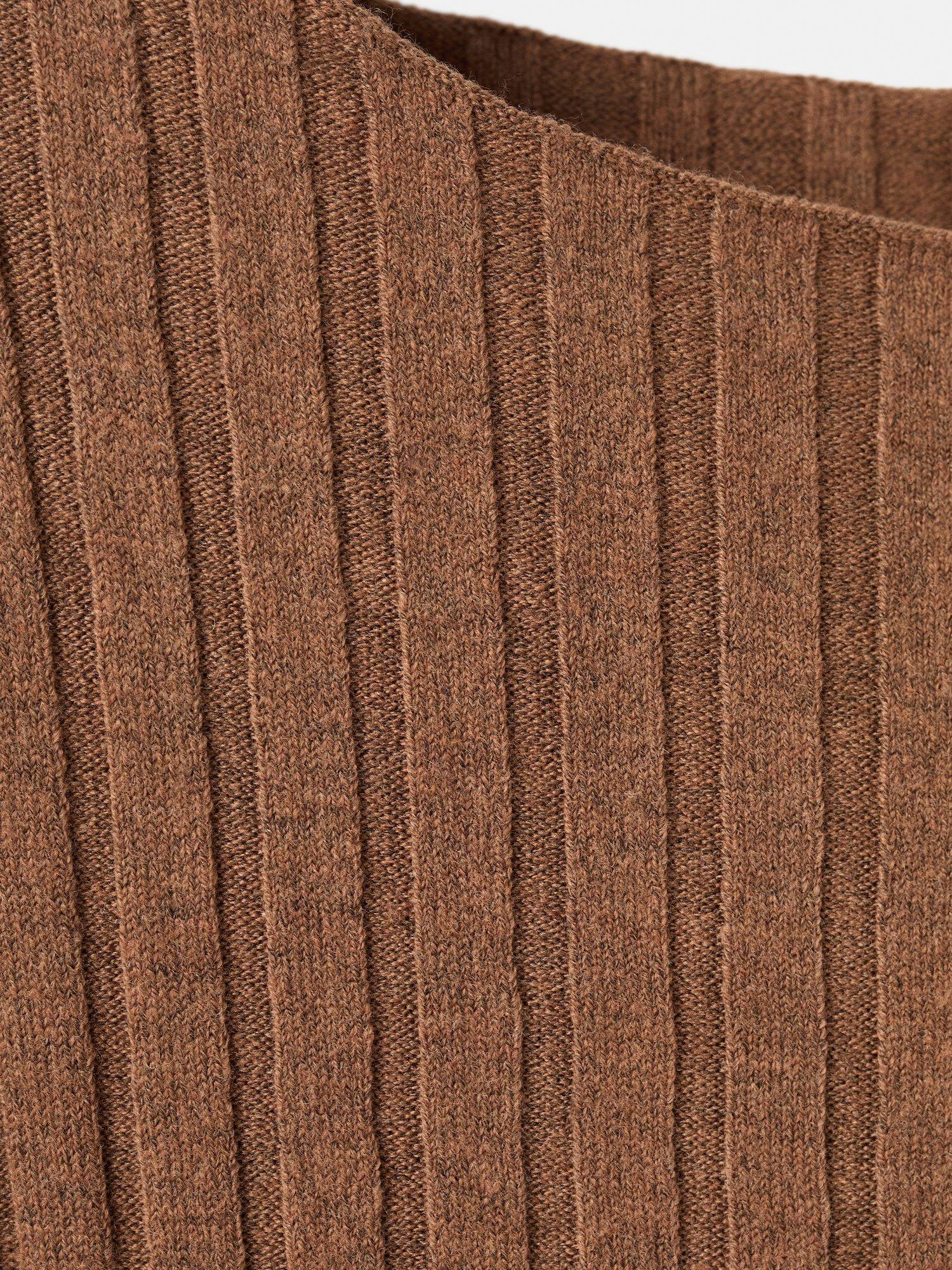 Product image 5 of 8, which shows Mango Flurry Boat Neck Fine-Knit Ribbed Sweater , Dark Brown, L