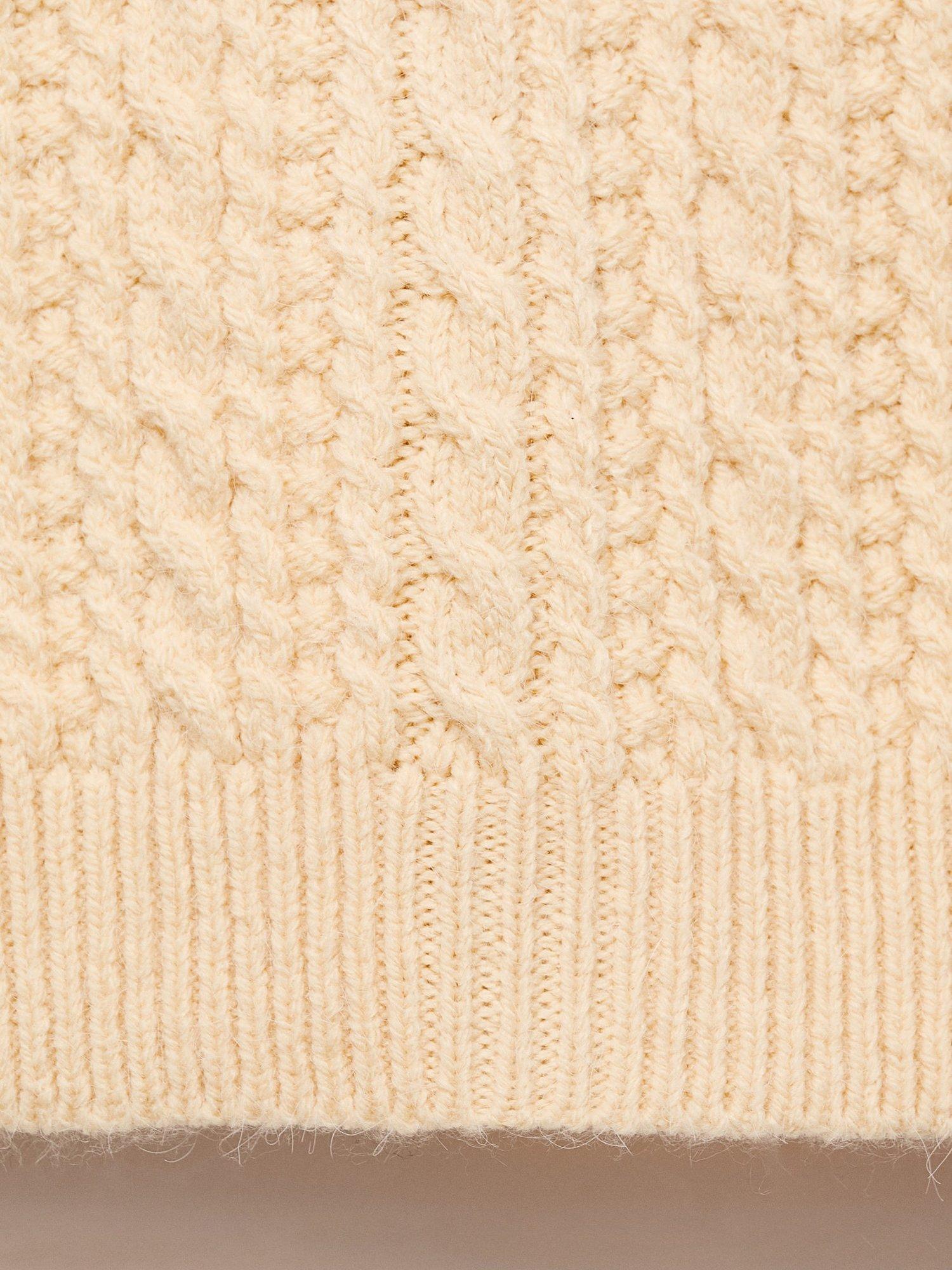 Product image 5 of 8, which shows Mango Huevo Crew Neck Cable Knit Sweater , Yellow, S