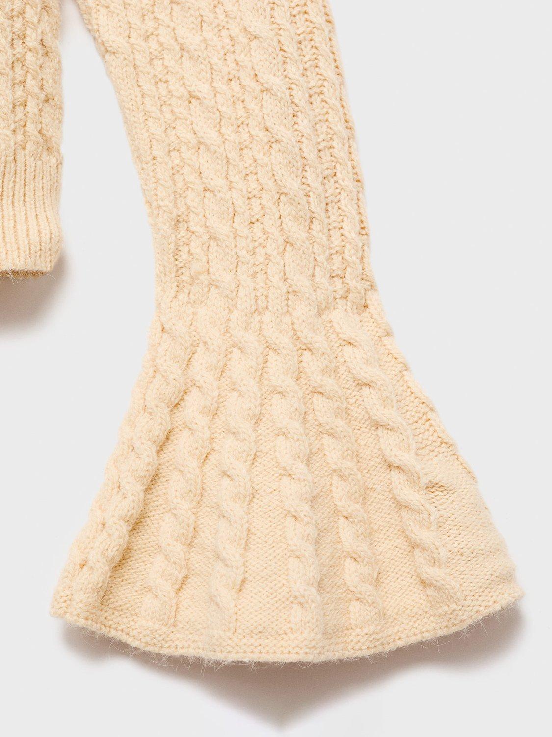 Product image 8 of 8, which shows Mango Huevo Crew Neck Cable Knit Sweater , Yellow, S