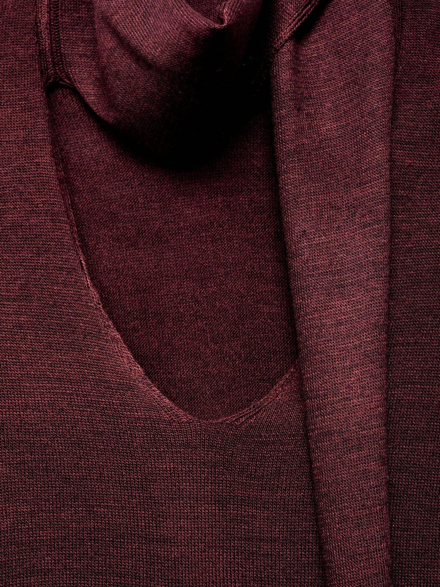 Product image 7 of 7, which shows Mango Laia Fine-Knit Wool Sweater , Dark Red, XS