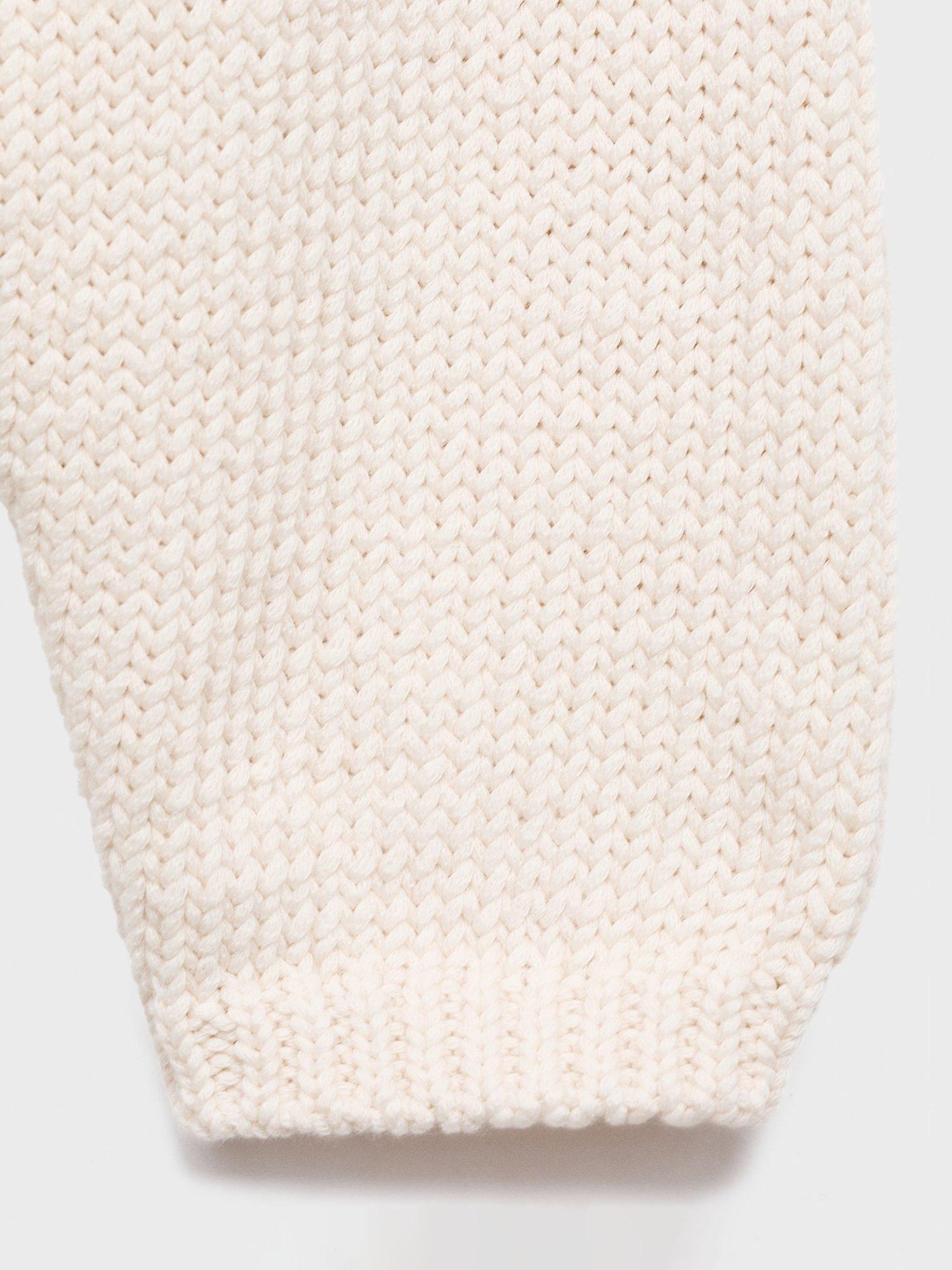 Product image 5 of 8, which shows Mango Trenzas Crew Neck Cotton Blend Sweater , Natural White, M