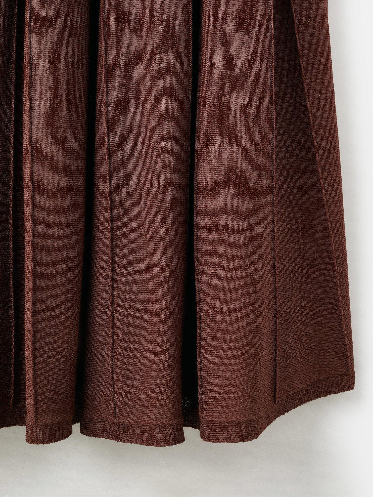 Product image 5 of 8, which shows Mango Long Seam Knitted Floor-Grazing Skirt, Brown, S