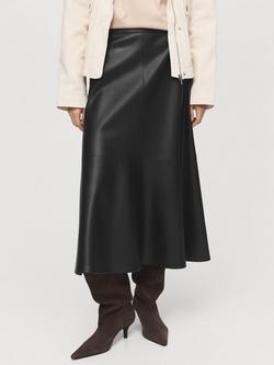 Mango Paris A-Line Tiered Plus Size Midi Skirt, Black