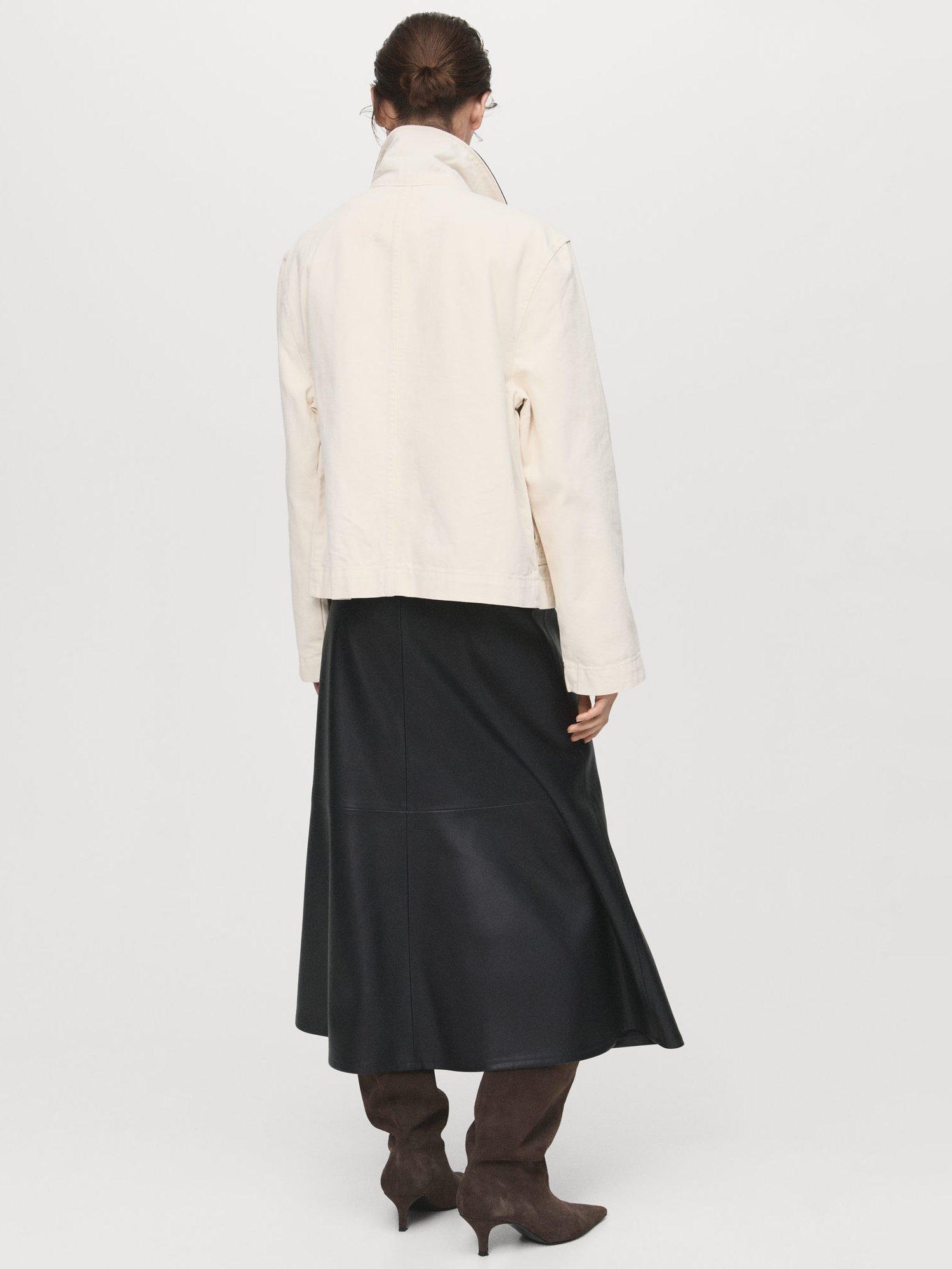 Product image 4 of 8, which shows Mango Paris A-Line Tiered Plus Size Midi Skirt , Black, 10