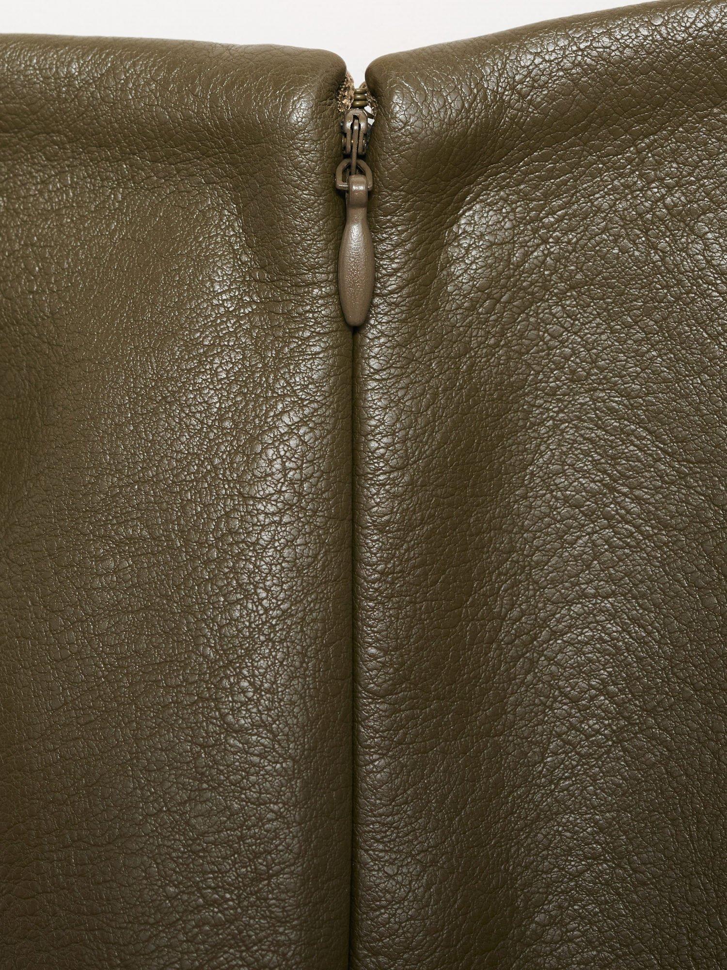 Product image 5 of 7, which shows Mango Faux Leather Midi Pencil Skirt , Beige/Khaki, 10