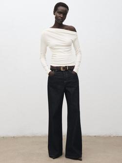 Mango Lima Asymmetric Top, Natural White - view 2, Natural White