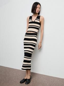 Mango Noemi Stripe Knit Top, Black - view 2, Black