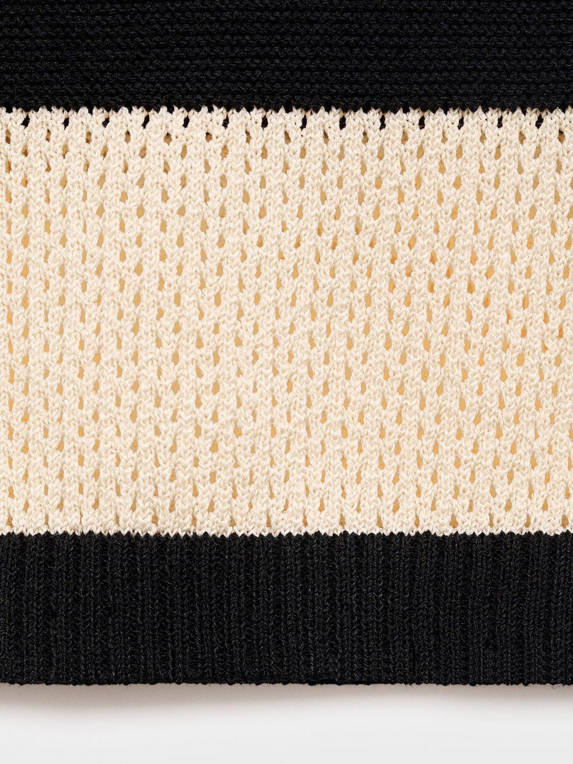 Product image 5 of 7, which shows Mango Noemi Stripe Knit Top, Black, L