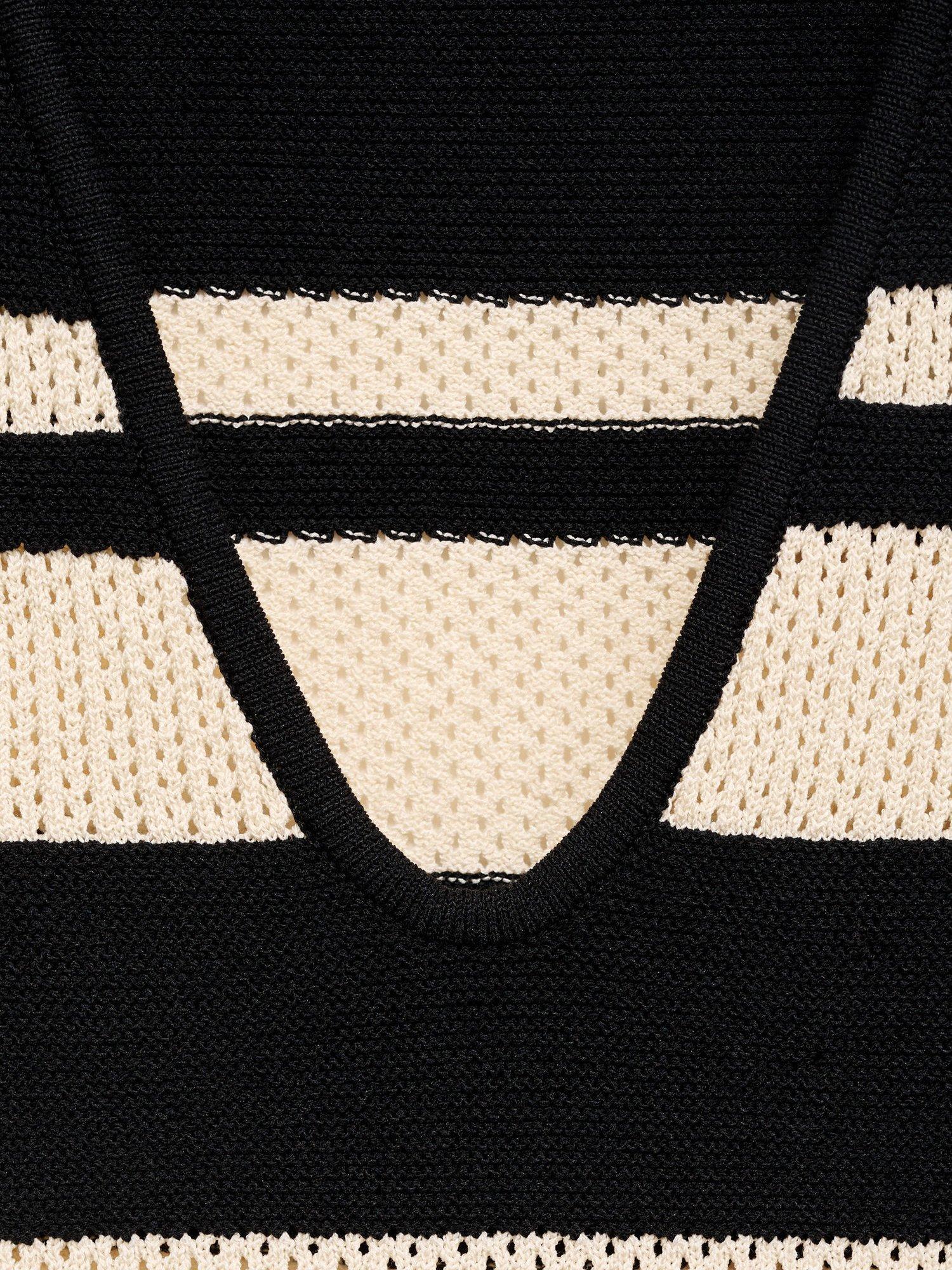 Product image 7 of 7, which shows Mango Noemi Stripe Knit Top, Black, L