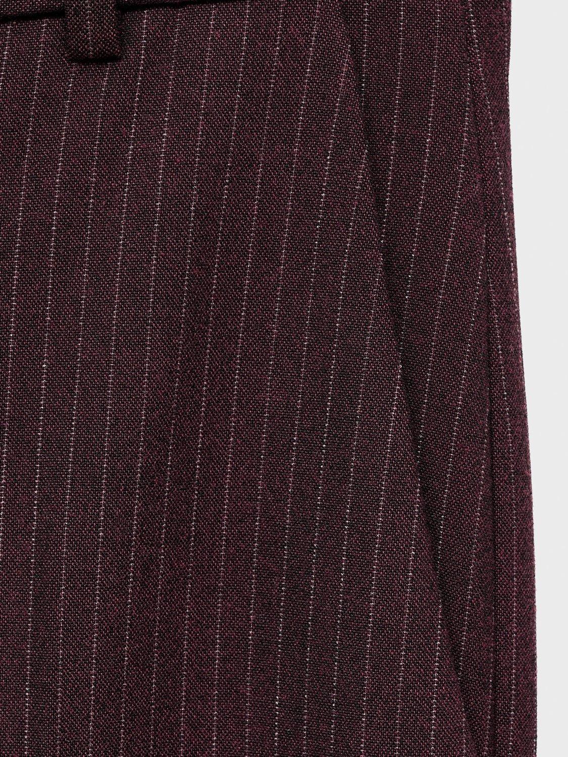 Product image 5 of 8, which shows Mango Bergen Stripe Tailored Trousers, Dark Red, 10