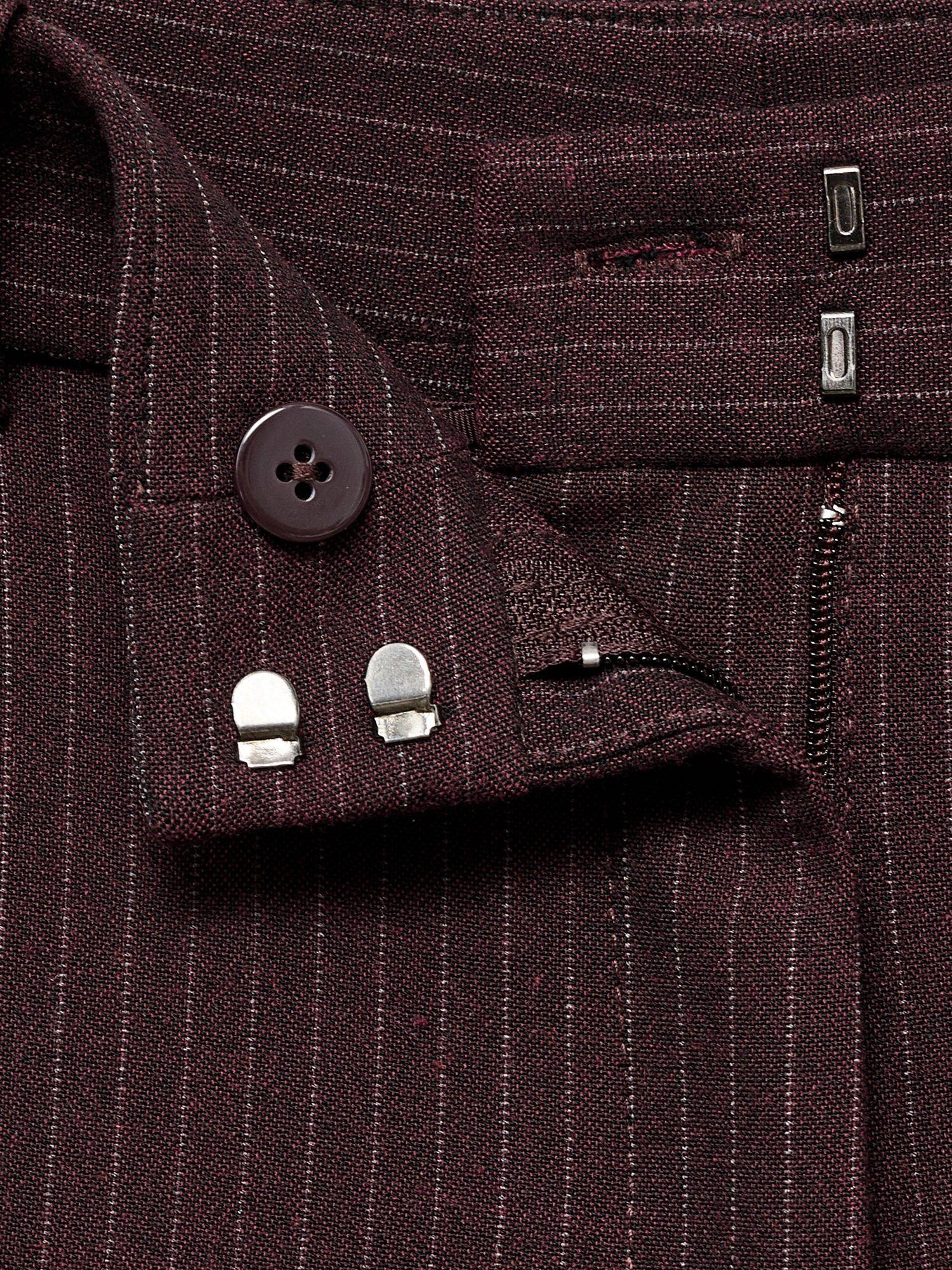 Product image 8 of 8, which shows Mango Bergen Stripe Tailored Trousers, Dark Red, 10