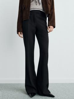 Mango Emma Flared Trousers, Black
